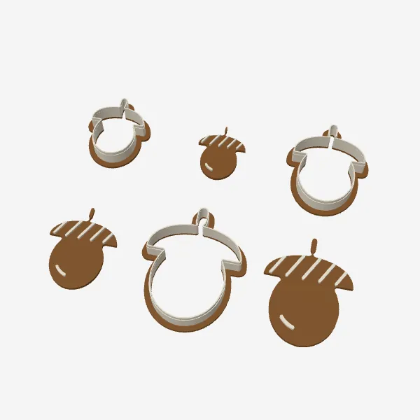 Acorn Cookie Cutter – 3 Sizes + Cap Stamp