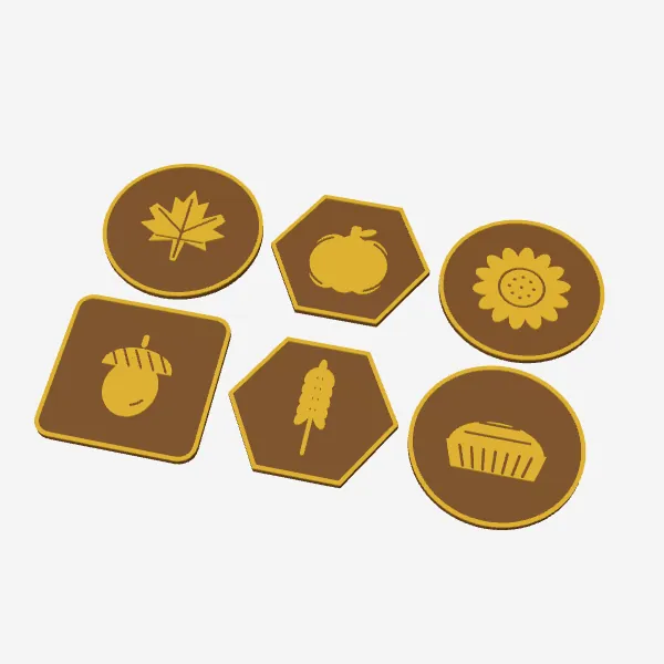 Autumn Coasters – Set of 6 Harvest Designs