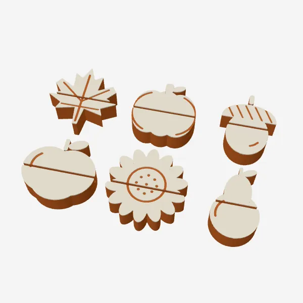 Autumn Place Card Holders – Leaf, Pumpkin & Acorn