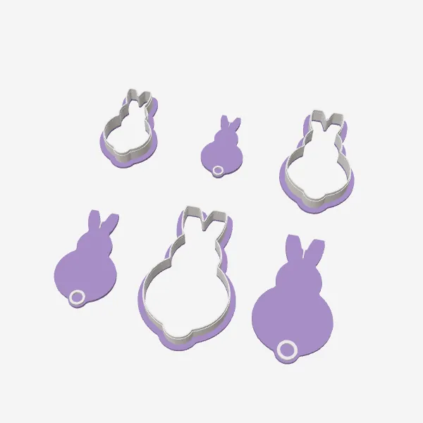 Bunny Back with Tail Cookie Cutter – 3 Sizes