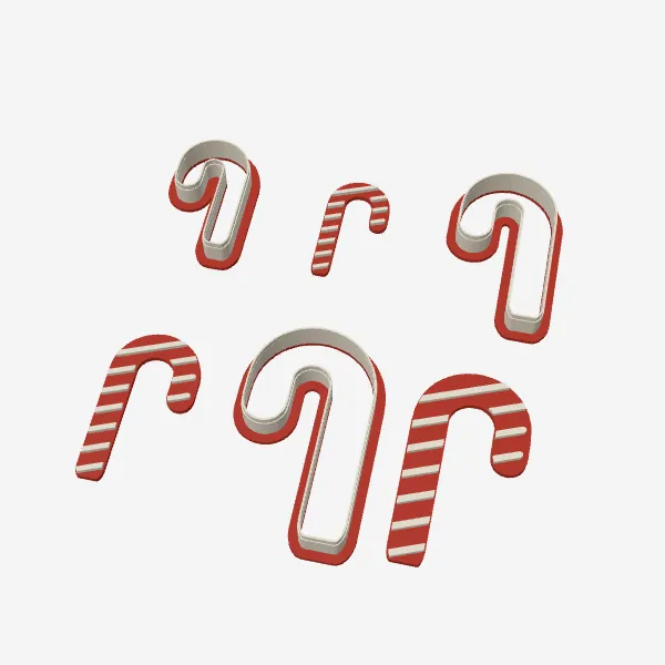 Candy Cane Cookie Cutter – 3 Sizes + Stripe Stamp