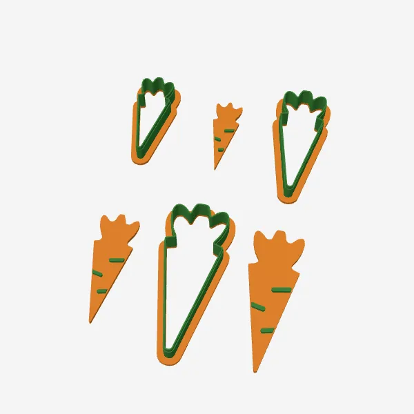 Carrot Cookie Cutter – 3 Sizes + Stamp