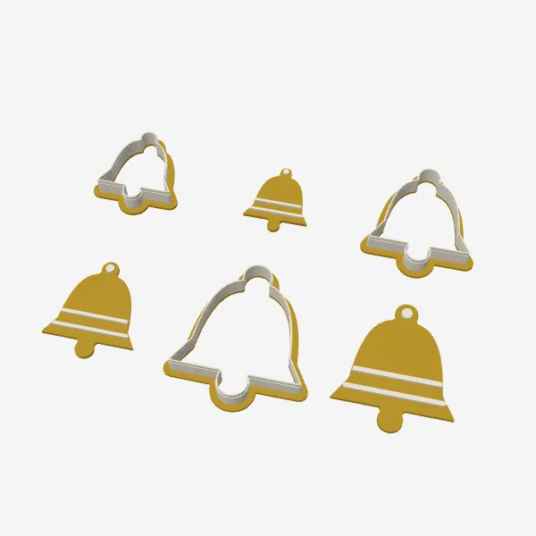 Christmas Bell Cookie Cutter – 3 Sizes + Stamps