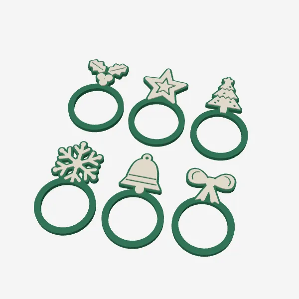 Christmas Napkin Rings – Set of 6