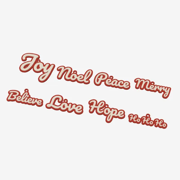 Christmas Word Ornaments – Joy, Noel, Peace & More