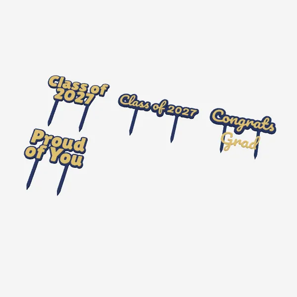 Class of 2027 Graduation Cake Toppers – 4 Styles