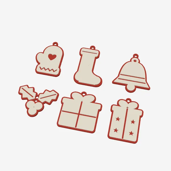 Classic Christmas Ornament Set – Mitten, Stocking, Bell & More