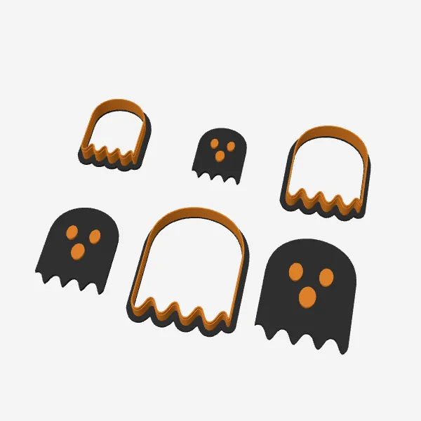Ghost Cookie Cutter – 3 Sizes + Face Stamp