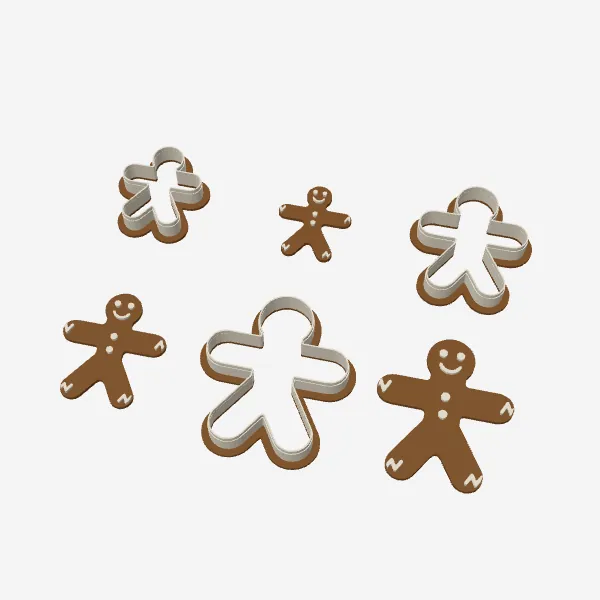 Gingerbread Person Cookie Cutter – 3 Sizes + Stamps
