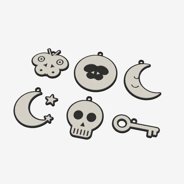 Gothic Moth & Moon Decor – Set of 6