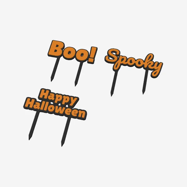 Halloween Cake Toppers – Boo, Spooky & Happy Halloween