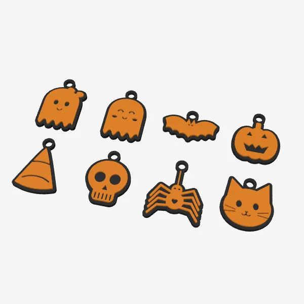 Halloween Keychain Charms – Bow Ghost, Bat & More