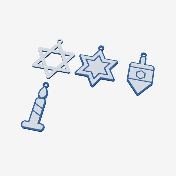 Hanukkah Decorations – Star, Dreidel & Candle