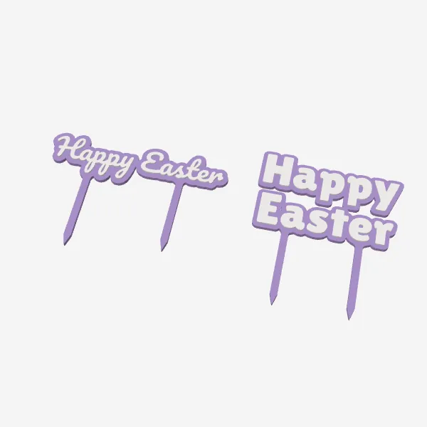 Happy Easter Cake Toppers – 2 Styles