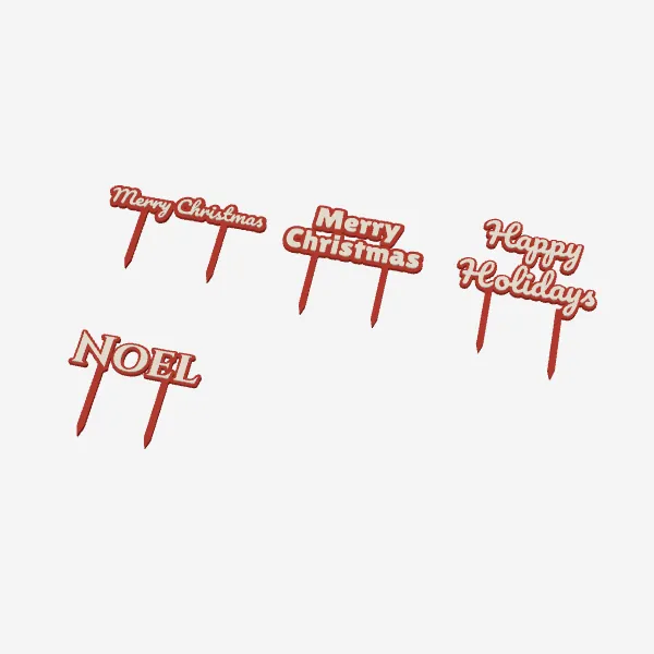 Merry Christmas Cake Toppers – 4 Styles
