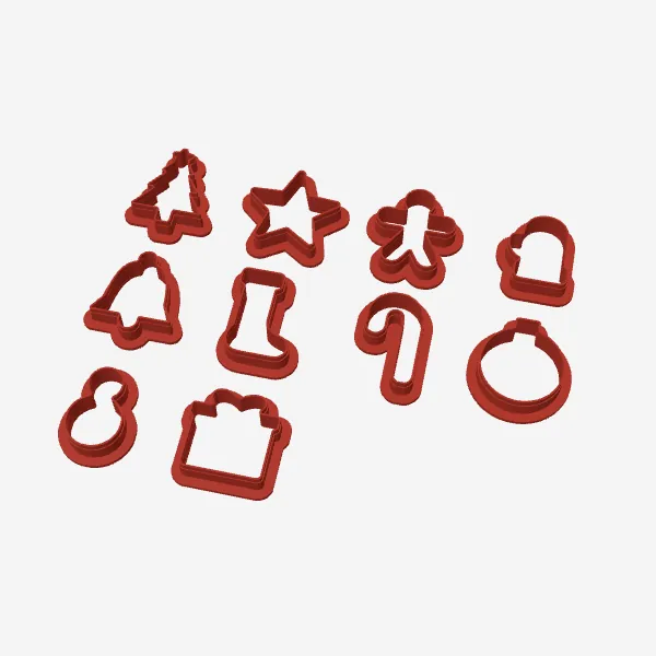 Mini Christmas Cookie Cutters – Set of 10, 45 mm