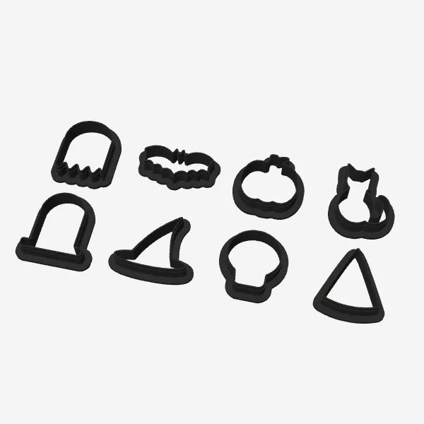 Mini Halloween Cookie Cutters – Set of 8, 45 mm