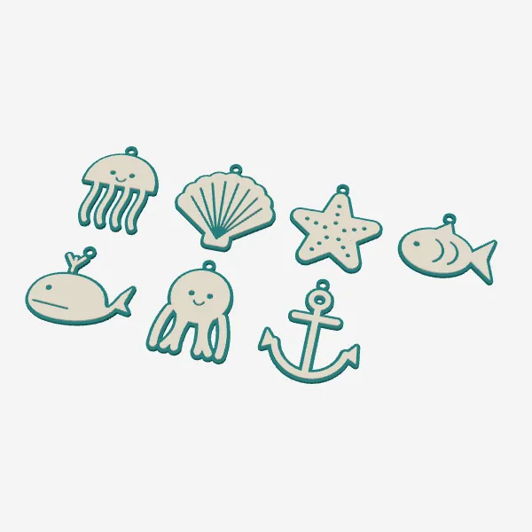 Ocean Christmas Ornaments – Jellyfish, Shell & Whale