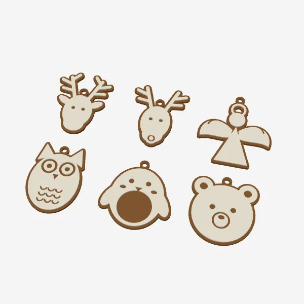 Reindeer, Angel & Woodland Ornaments – Set of 6