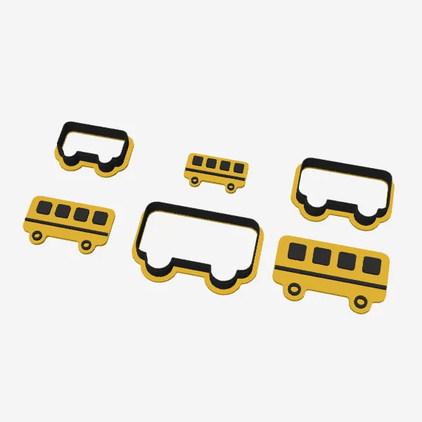 School Bus Cookie Cutter – 3 Sizes + Window Stamp