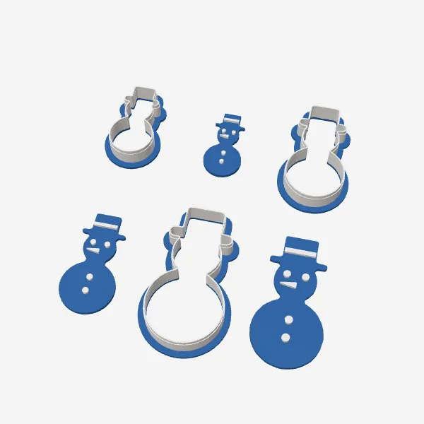Snowman Cookie Cutter – 3 Sizes + Face Stamp