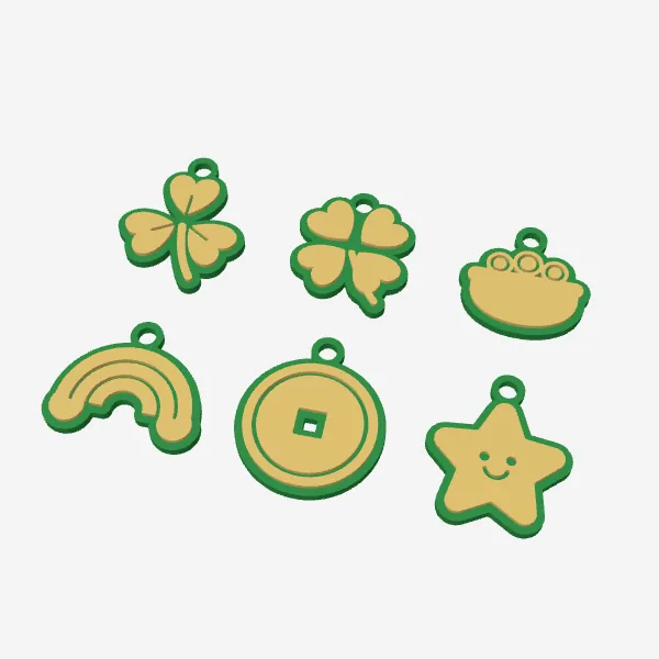 St Patrick's Day Charms – Shamrock, Rainbow & Gold