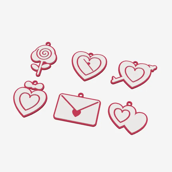 Valentine's Hanging Decorations – Rose, Locket & Hearts